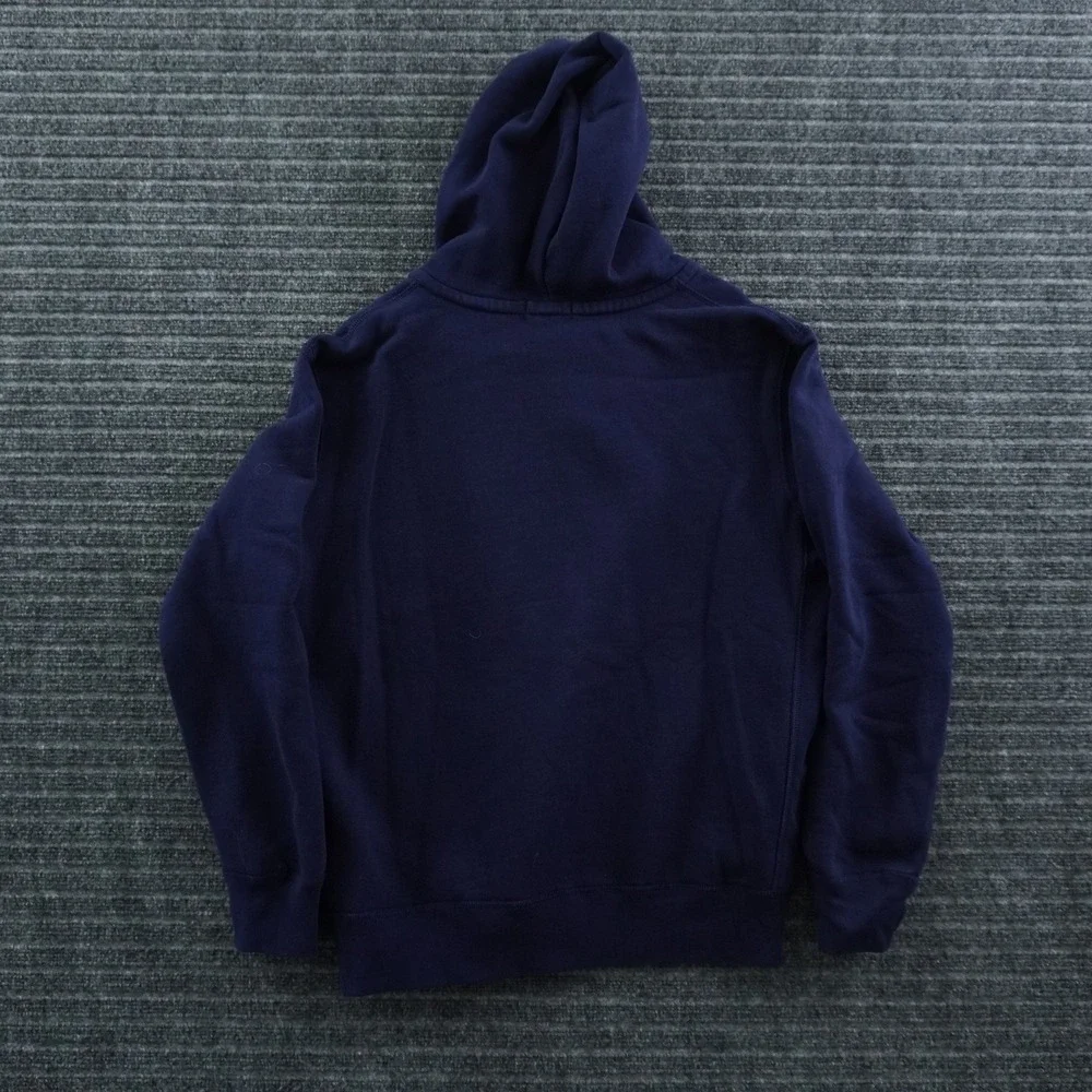 Polo Ralph Lauren Full Zip Hoodie Mens Large Navy Blue Yellow Pony Logo
